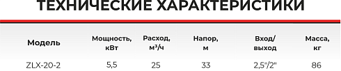 Насос самовсасывающий центробежный ZLX-20-2-2