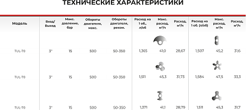 Роторно-кулачковый насос 2-стороннего действия TUL-70