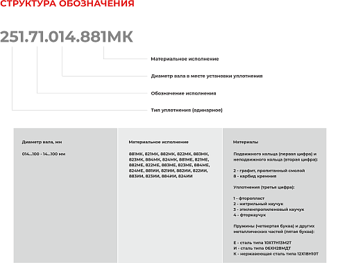 Торцевое уплотнение 251.71.100.884МК в Воронеже фото